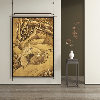 New Chinese Abstract Hanging Painting 3d model