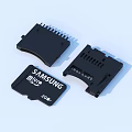 Black Plastic Memory Card Holders With Samsung 256GB microSD Storage