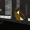 Modern Luxury Hotel Lobby Interior With Marble Floor Gold Accents And Artistic Pendant Lights