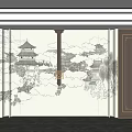 Sofa background wall 3d model