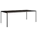 Sleek Modern Black Dining Table With Rectangular Top And Metal Legs Design 3d model