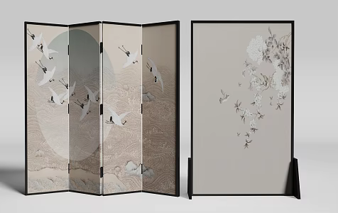 new chinese style screen 3d model