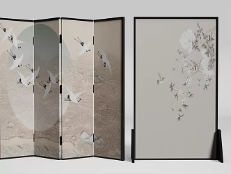 new chinese style screen 3d model