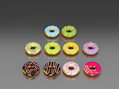 Modern Donuts 3d model Modern Donuts 3d model