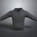 Gray Long Sleeve Casual Hoodie With Drawstring Hood And Front Pocket