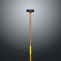 Professional Blue Head Hammer With Brown Wooden Handle And Yellow Bottom