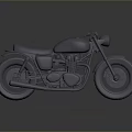 Vintage Black Motorcycle Classic Design With Single Seat Round Headlight And Chrome Details