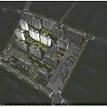 Residential Community Aerial Planning With Modern Buildings Greenery and Central Facilities