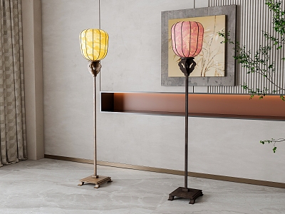 Floor lamp combination 3d model