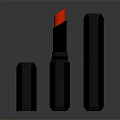 Elegant Black Lipstick Set With Red Shade And Shiny Reflective Surface 3d model