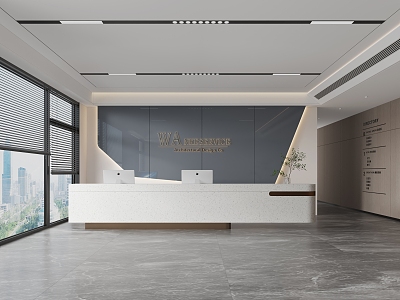 Company Front Desk Front Desk Reception Area Front Desk Background Wall Front Desk 3d model