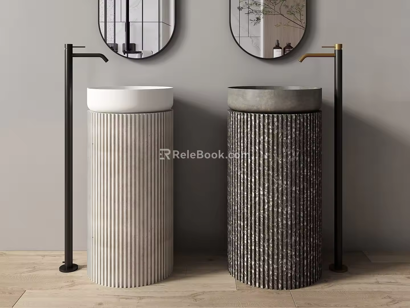 Wash basin vertical basin vertical basin column basin floor basin wash basin 3d model