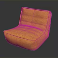Modern Orange Single Sofa Upholstered Fabric Design For Living Room Comfort