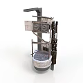 Industrial Mechanical Equipment With Metal Frame Two Circular Components And Circular Base