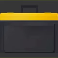 Durable Yellow Lid Gray Body Toolbox With Black Handle For Equipment Storage