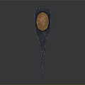 Traditional Axe Weapon With Metal Head And Wooden Handle On Gray Background