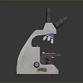 Professional Laboratory Microscope With Binocular Eyepieces And Glass Slide On Stage