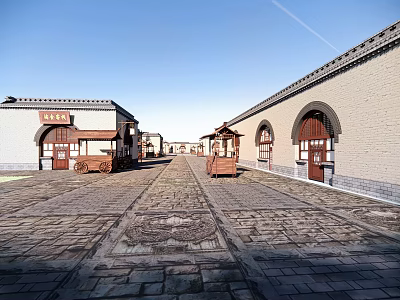 Chinese Cave Dwelling Business Street Cave Dwelling Architecture in Northern Shaanxi 3d model