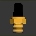 Golden Threaded Connector Component For Smartphone Digital Devices With Black Base