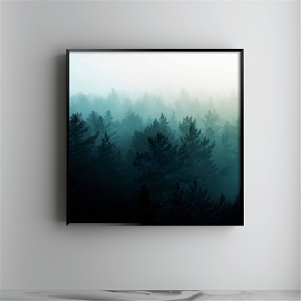 Modern Landscape Painting Simple Blue Living Room Abstract Decorative Painting 3d model