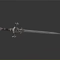 Decorative Sword With Red Intricate Hilt And Shiny Silver Blade Design