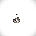 Modern Chandelier With Circular Metal Frame And Glass Cube Shades Layered Design