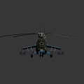 Camouflage Painted Military Helicopter With Rotors Weaponry And Design Details