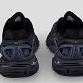 Trendy Black Extreme Sporty Shoes With Thick Sole Mesh Leather And Complex Laces