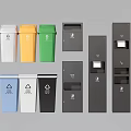 Public Facility Color Coded Trash Bins For Waste Separation With Different Colors And Signs