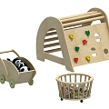 Climbing frame, trolley, toy storage trolley 3d model