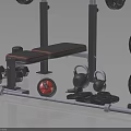 Complete Home Gym Fitness Setup With Barbell Rack Weight Bench Dumbbells And Weight Plates