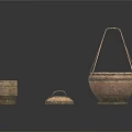 Traditional Woven Bamboo Daily Necessities Containers With Handle And Lid