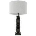 Modern Table Lamp With White Textured Shade And Spiral Dark Base 3d model