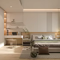 Modern Kids Bedroom With Bed Desk And Storage