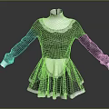 Elegant Maid Style Long Sleeve Dress With White Lace Collar And Pleated Skirt Hem