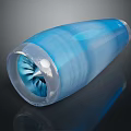 Blue Transparent Glass Cone With Internal Structure And Reflective Surface 3d model