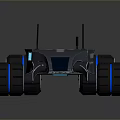 Futuristic Exploration Rover With Large Metallic Wheels Antennas And Streamlined Reflective Body