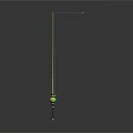 Green Fishing Rod With Reel Line And Extendable Pole For Angling