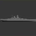 Detailed Gray Warship Model Featuring Naval Vessel Structure And Smooth Surface 3d model