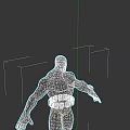 Game Movie Character 3D Model in Black Orange Bodysuit with Mask Arm Waist Accents