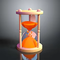 Stylish Orange Hourglass With Light Frame Reflection Base And Flowing Sand As Practical Household Item