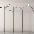 Contemporary Street Lamps In Various Designs With Metal Poles And LED Lights