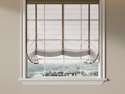 Roman Blinds with Pleated Design for Window Enhancing Natural Light and View 3d model