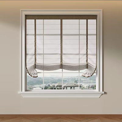 Roman Blinds with Pleated Design for Window Enhancing Natural Light and View 3d model