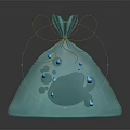 Commercial Equipment Decorative Blue Bag Featuring Water Drop Design And Tie Closure For Business Use