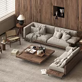 Wind Sofa Coffee Table Combination Chinese Sofa Coffee Table Combination 3d model