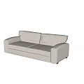 Modern Upholstered Sectional Sofa Against Light Colored Wall With Marble Floor 3d model