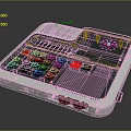 Portable Electronic Living Device With White Case Black Panel Red Buttons Knobs And