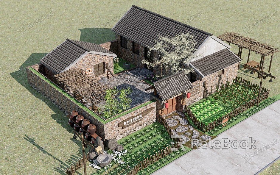 New Chinese Style Folk House Country Folk House Homestay Building Homestay Hotel Homestay Inn Self-built model