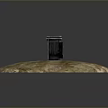 Small Wooden Shed Positioned On Circular Earth Mound With Rough Ground Surface